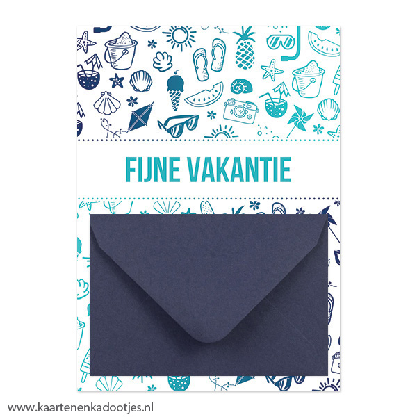 Geldkaart fijne vakantie verloop blauw/aqua - diverse envelopkleuren - Afbeelding 2