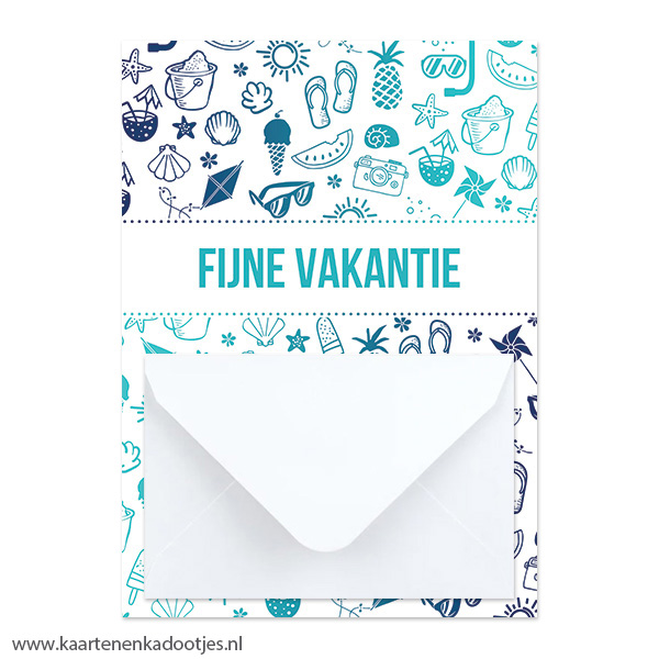 Geldkaart fijne vakantie verloop blauw/aqua - diverse envelopkleuren - Afbeelding 3