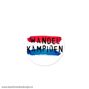 7 Stickers rond 35 mm wandelkampioen rood/wit/blauw