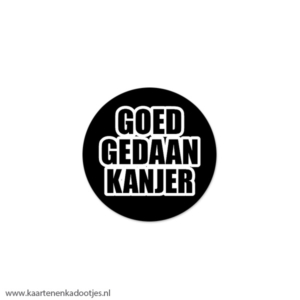 7 Stickers rond 35 mm goed gedaan kanjer zwart/wit