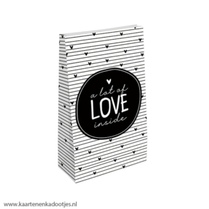 Blokbodemzakje 14x26x8 cm a lot of love inside