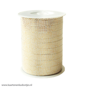 Komodo krullint 10 mm wit/metallic goud 3 meter