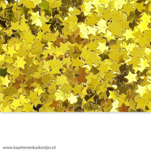 Confetti 5 gram sterretjes 10 mm metallic goud