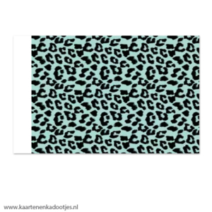 Kadozakje large 17x25 cm leopard aqua/zwart
