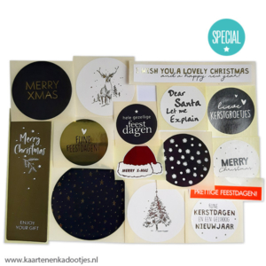 15 Stickers Kerst 9 assorti