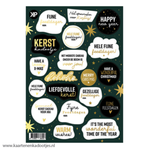 Stickervel A5 Kerst 20 stickers goudfolie