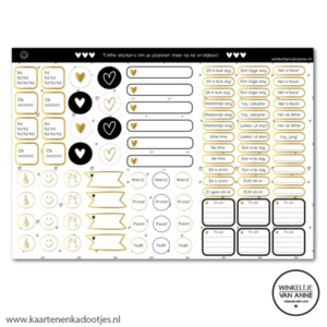 Stickervel A4 96 stickers voor bij je planner goudfolie