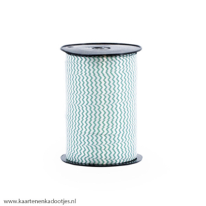 Krullint 10 mm waves zeegroen dubbelzijdig 3 meter