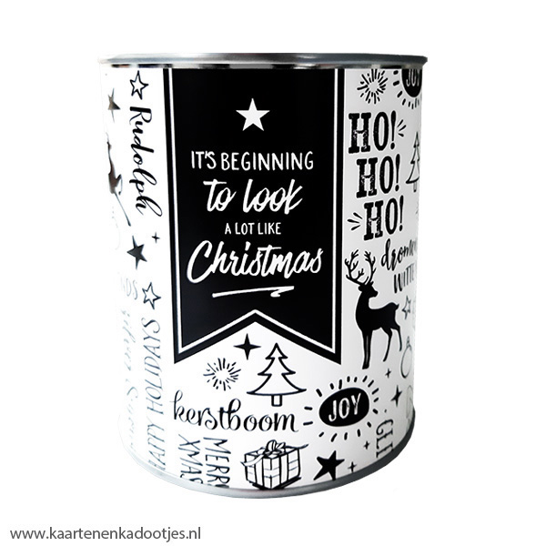 Kadoblik 750 ml it's beginning to look a lot like Christmas handlettering