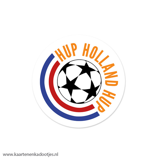 5 Stickers rond 51 mm hup Holland hup voetbal en vlag
