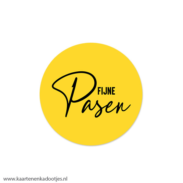 5 Stickers rond 45 mm fijne Pasen geel/zwart