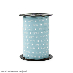 Krullint 10 mm baby lake blue dubbelzijdig 3 meter