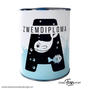 Kadoblik 750 ml zwemdiploma A opspattend water
