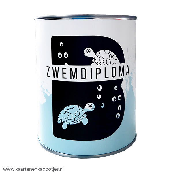 Kadoblik 750 ml zwemdiploma B opspattend water