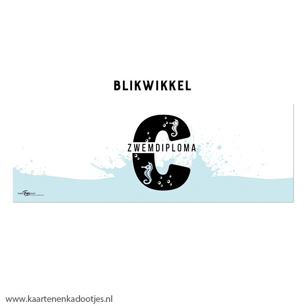Kadoblik 750 ml zwemdiploma C opspattend water - Afbeelding 2