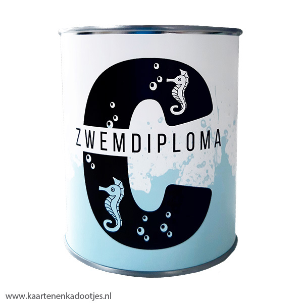 Kadoblik 750 ml zwemdiploma C opspattend water