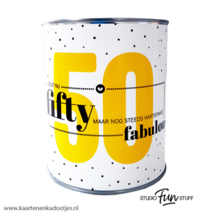 Kadoblik 750 ml 50 jij bent nu fifty maar nog steeds hartstikke fabulous
