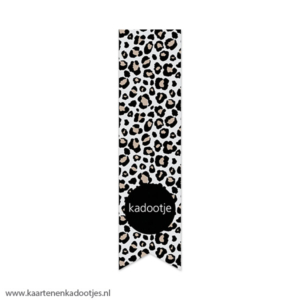 5 Stickers vaan 35 x 135 mm kadootje luipaard kleur