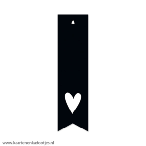 5 Stickers vaan 35 x 135 mm hart zwart/wit