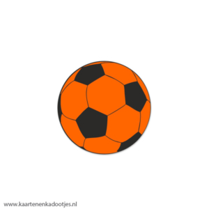 7 Stickers rond 35 mm voetbal oranje/zwart