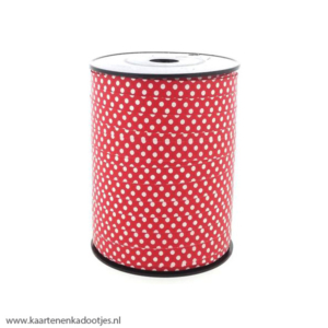 Krullint 10 mm dots rood/wit 3 meter