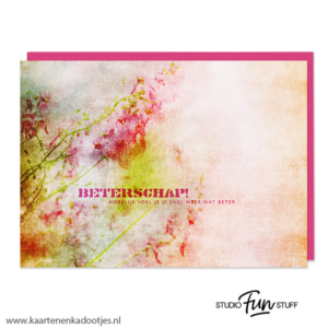 Kaart beterschap hopelijk voel je je snel weer wat beter aquarel