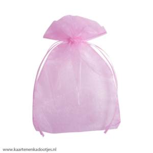 Organza zakje 15x22 cm roze