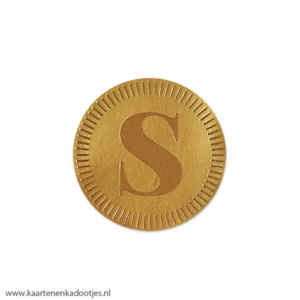 6 Stickers rond 40 mm sluitzegel S goudfolie