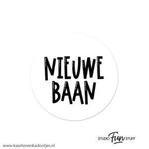 6 Stickers rond 45 mm nieuwe baan wit/zwart