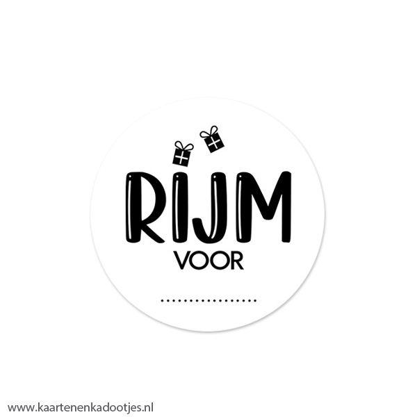 6 Stickers rond 45 mm rijm voor wit/zwart
