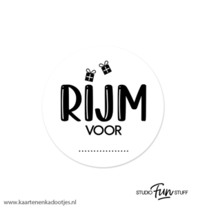 5 Stickers rond 51 mm rijm voor wit/zwart