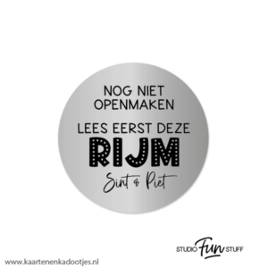 5 Stickers rond 45 mm lees eerst deze rijm zilverfolie/zwart