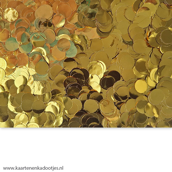 Confetti 5 gram rond 10 mm metallic goud