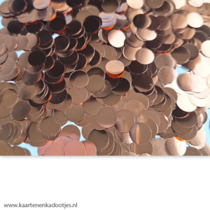 Confetti 5 gram rond 10 mm metallic koper