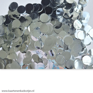 Confetti 5 gram rond 10 mm metallic zilver