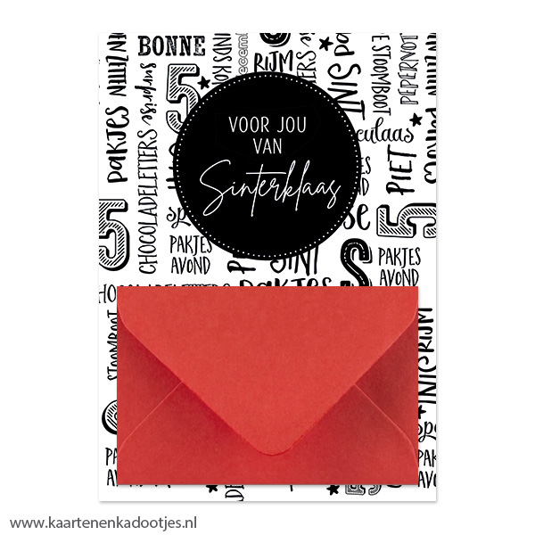Geldkaart voor jou van Sinterklaas handlettering - diverse envelopkleuren - Afbeelding 2