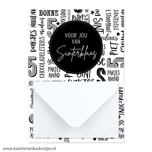 Geldkaart voor jou van Sinterklaas handlettering - diverse envelopkleuren - Afbeelding 4