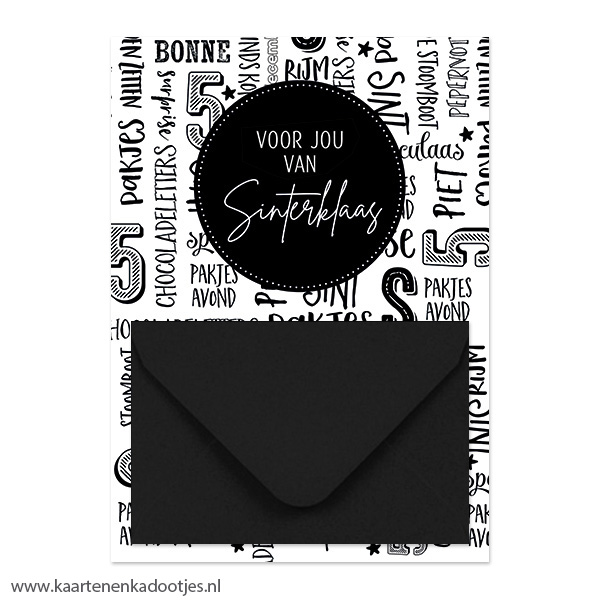 Geldkaart voor jou van Sinterklaas handlettering - diverse envelopkleuren - Afbeelding 3