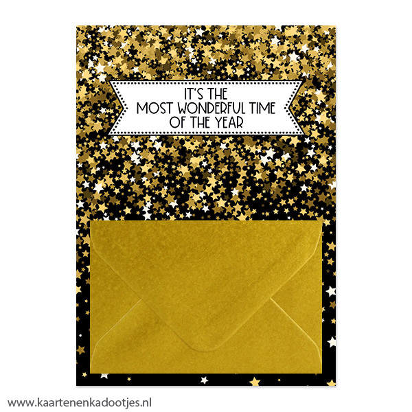 Geldkaart it's the most wonderful time of the year sterretjes - diverse envelopkleuren - Afbeelding 4