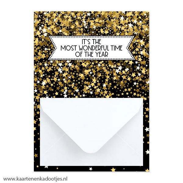 Geldkaart it's the most wonderful time of the year sterretjes - diverse envelopkleuren - Afbeelding 3