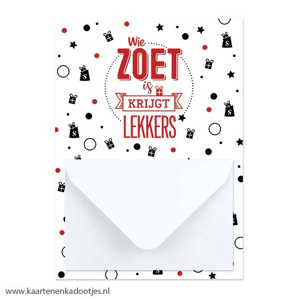 Geldkaart wie zoet is krijgt lekkers - diverse envelopkleuren - Afbeelding 3