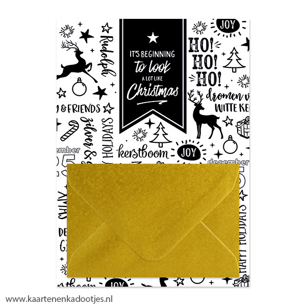 Geldkaart it's beginning to look a lot like Christmas handlettering - diverse envelopkleuren - Afbeelding 5