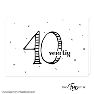 Kaart 40 veertig wit/zwart
