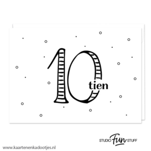 Kaart 10 tien wit/zwart