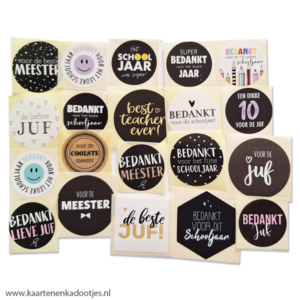 20 Stickers juf & meester assorti