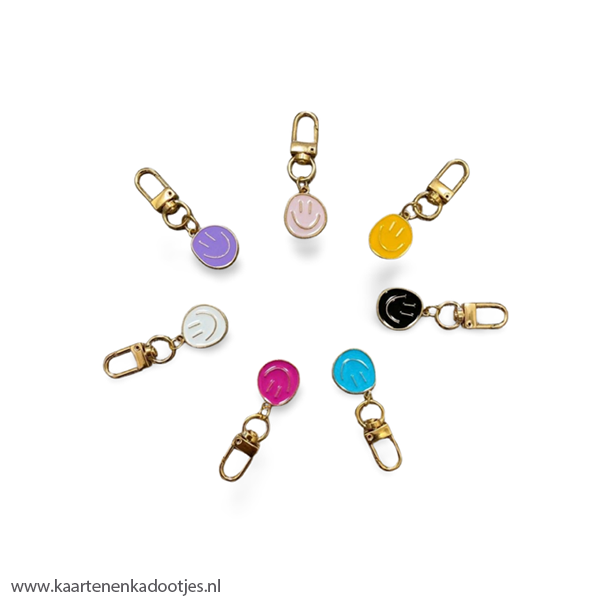 Smiley sleutelhangers - diverse kleuren