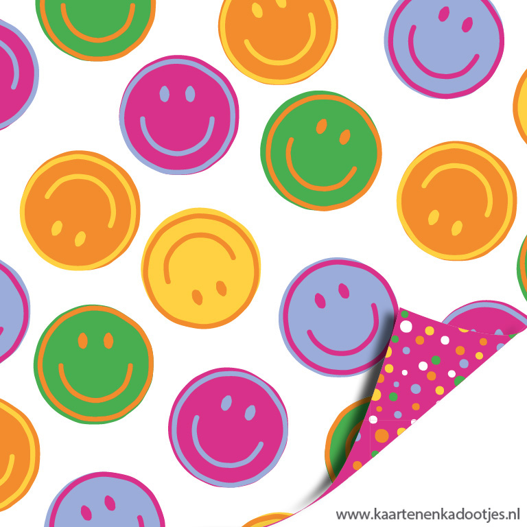 Kadopapier smiley dubbelzijdig