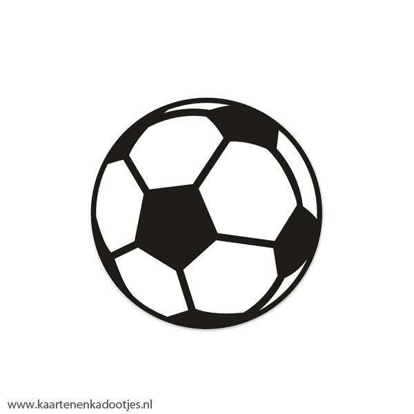 5 Stickers rond 45 mm voetbal wit/zwart