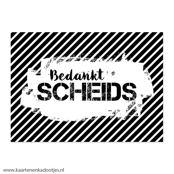 Kaart bedankt scheids