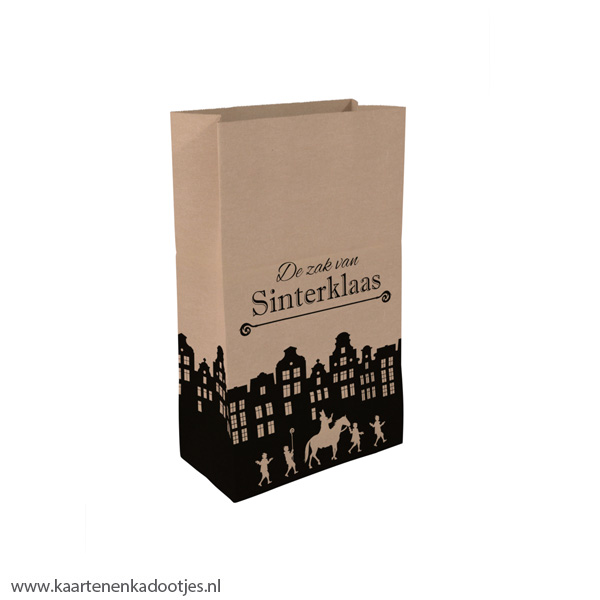 Blokbodemzakje kraft zak van Sinterklaas